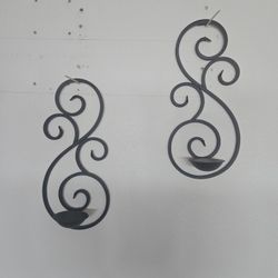 Wall Decor - Metal Candle Holders (Set Of 2)