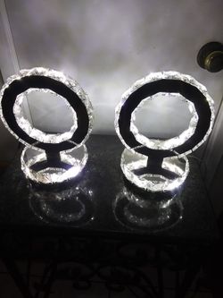 Pair LED Crystal And Mirror Lamps