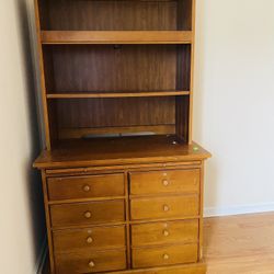 Wooden Study Table And Book Rack