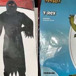 Grim Reaper Youth Medium & T-Rex 3T-4T Costumes $10 for Both