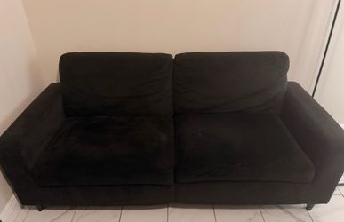 Couch Love Seat ( black suede)