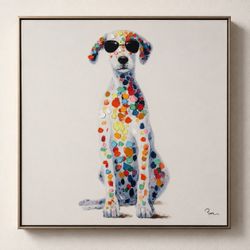 Modern Colorful Dog Canvas Wall Art