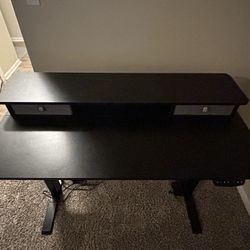 Electric Standing Desk with Double Drawer