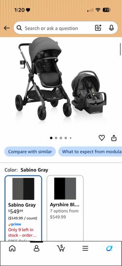 Evenflo Modular Travel System Sabino Gray