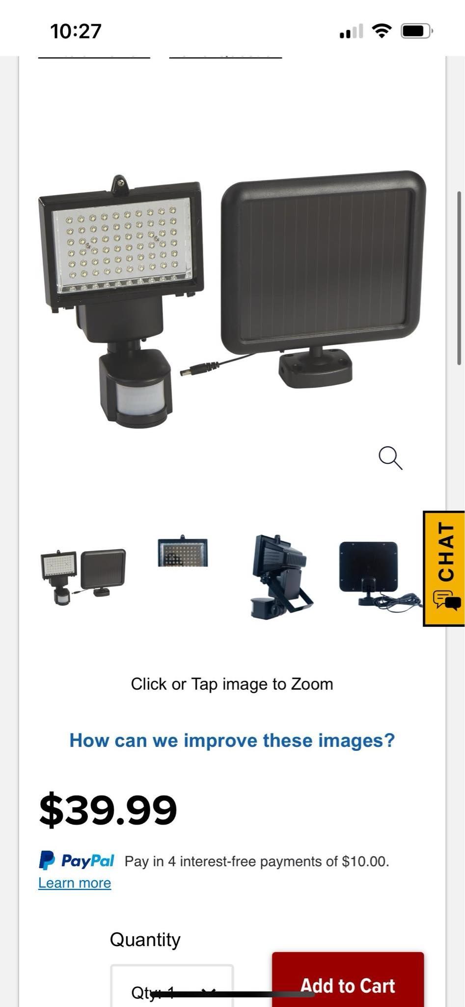 Ironton Motion Sensor LED Solar Light, 450 Lumens, 60 LEDs