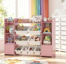 ✨️Brand New✨️ Pink🩷Children's Toy Storage Organizer with Bins and Shelves