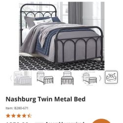Nashburg Twin Metal Bed 