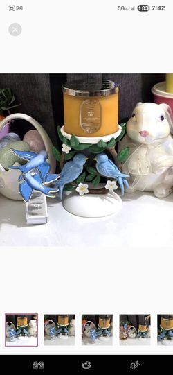 Bath & Body Works Birds on a Branch Pedestal Candle Holder & Wallflower Plug Set