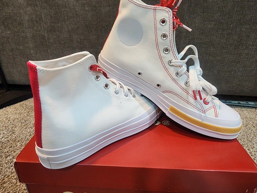 NEW CHUCK 70 HI WHITE/RED