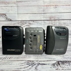Sony Walkman Cassette Player Bundle Lot Of 3 For Parts / Repair (Not Working)