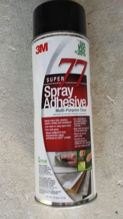 3M Super 77 Multi-Purpose Spray Adhesive Low VOC< 25% Clear, Net Wt 18.0 oz