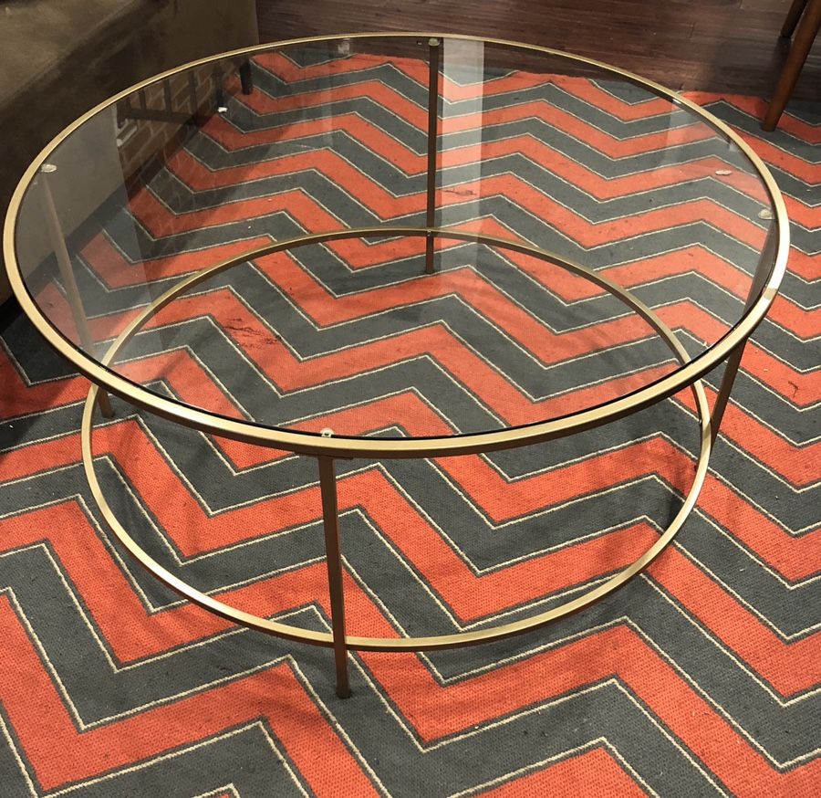 Mid century modern round glass table