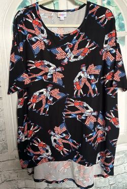 Women’s Top Size L Fourth Of July USA Uncle Sam American Flag NEW