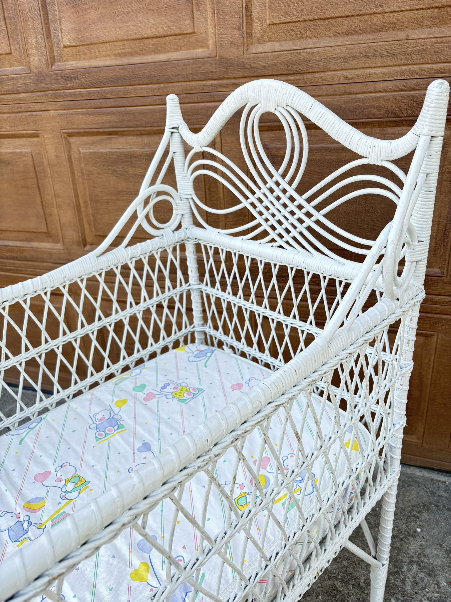 Antique Boho vintage Baby Crib Bassinet 
