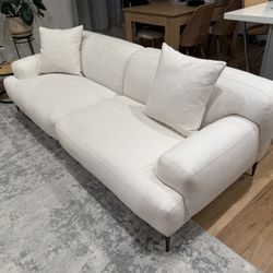 ARTICLE Brand - Modern Off-white Modular Fabric Sofa With Two Accent Pillows