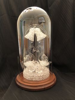 Wedding cake topper - Blown Glass with case