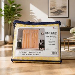 Wintersweet 2-Piece Luxury Jacquard Curtain Set