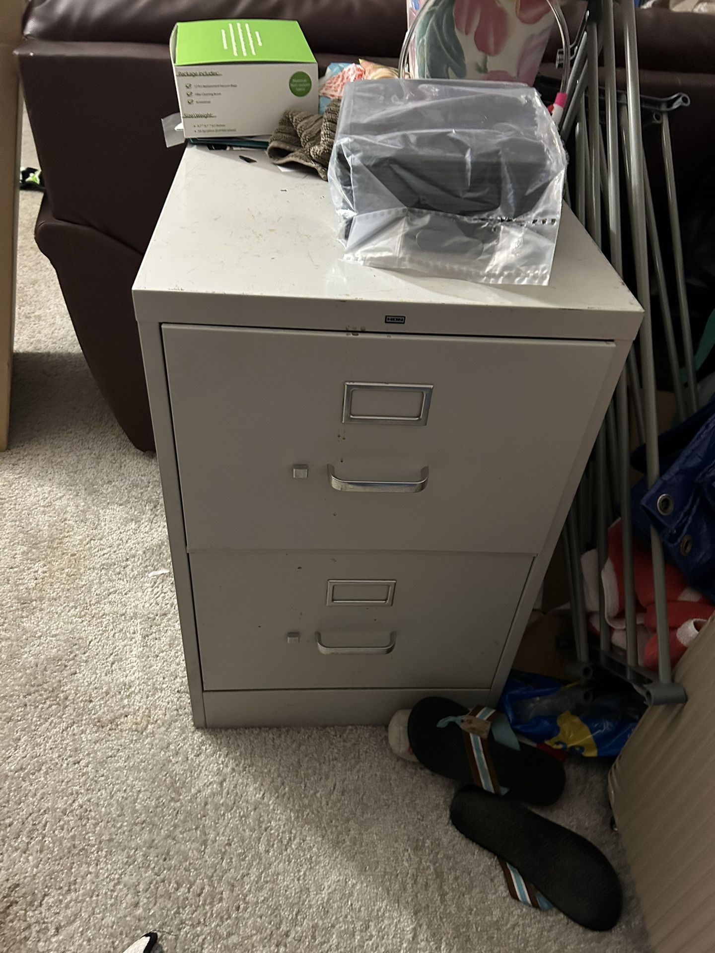 Large Sturdy Metal Two Drawer Hon Legal Size File Cabinet