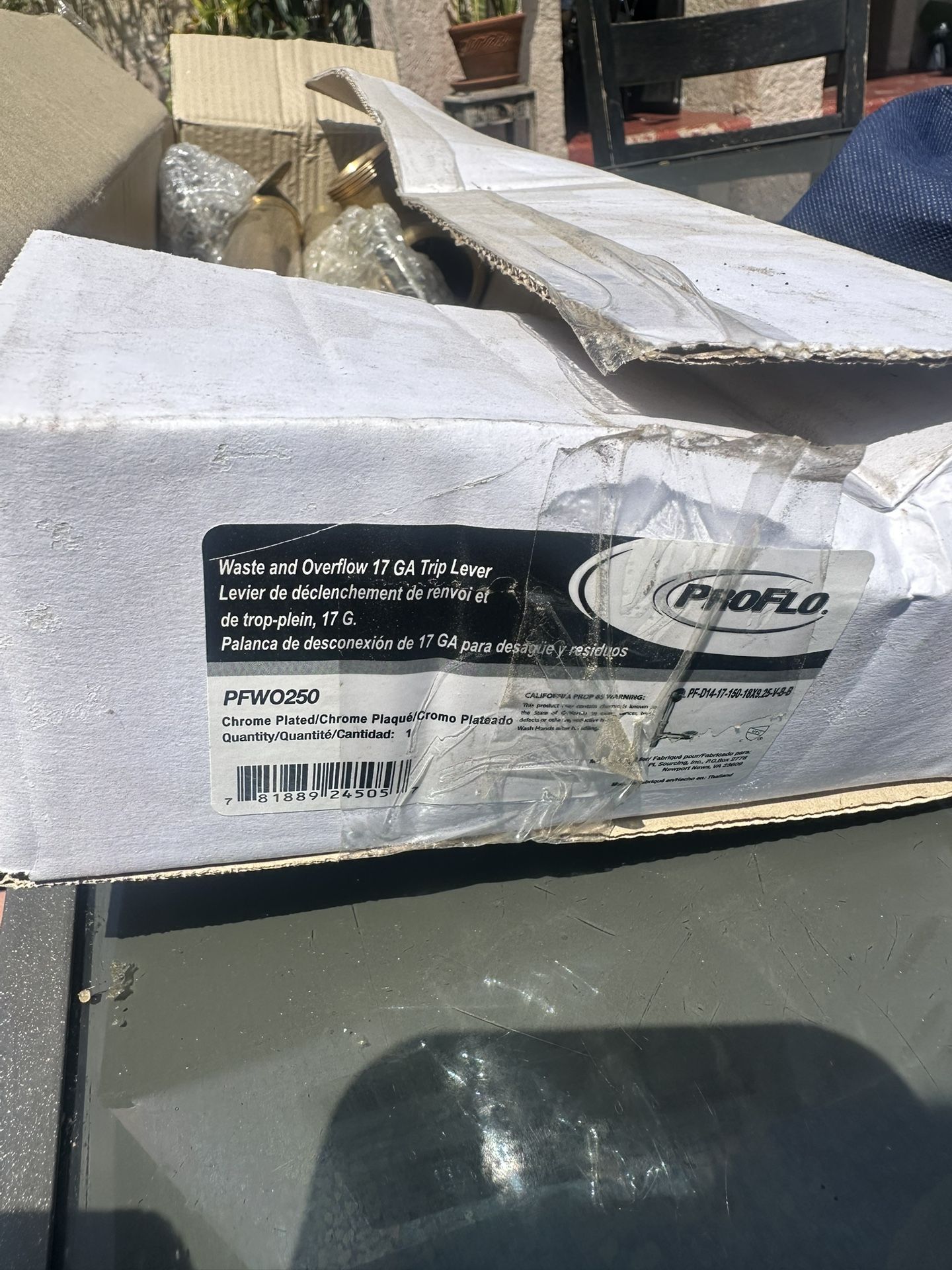 Waste And Overflow 17 GA Trip Lever