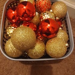 Red And Gold Holiday Bulbs