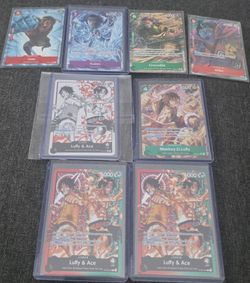 One Piece Luffy and Ace ST30-001 Parallel holo cards set bundle