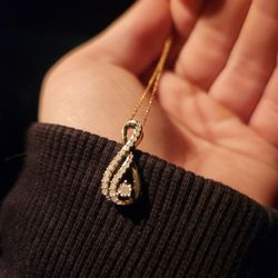 1/4cttw Diamond Gold Over Silver Necklace 