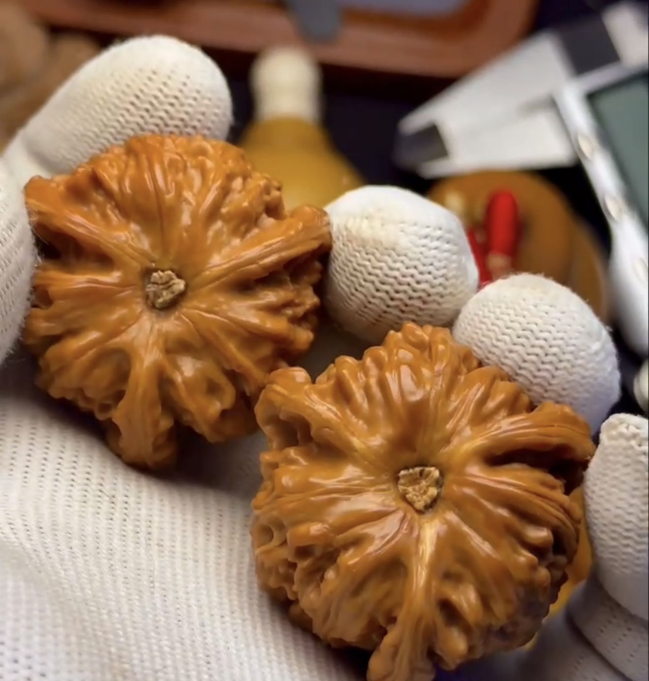 白狮子三菱正奔38尺文玩核桃Lion Head “Benz” WenWan Walnut