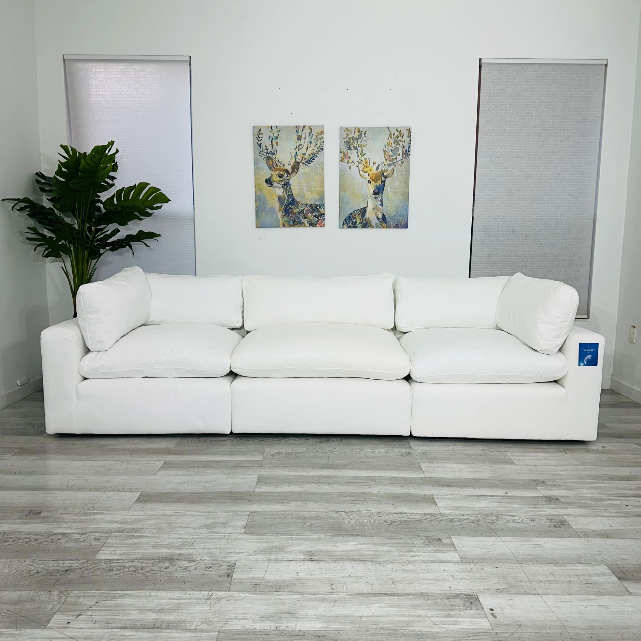 Sectional Modular Cloud White 3 Seater GRANT City Furniture FREE DELIVERY