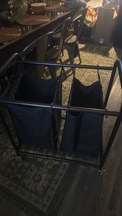 Double Bin Laundry Sorter with Wheels