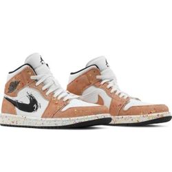 Size 10 - Jordan 1 Mid SE Brushstroke Paint Splatter 2021