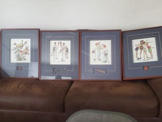 Norman Rockwell Sports Nostalgia Wall Pictures