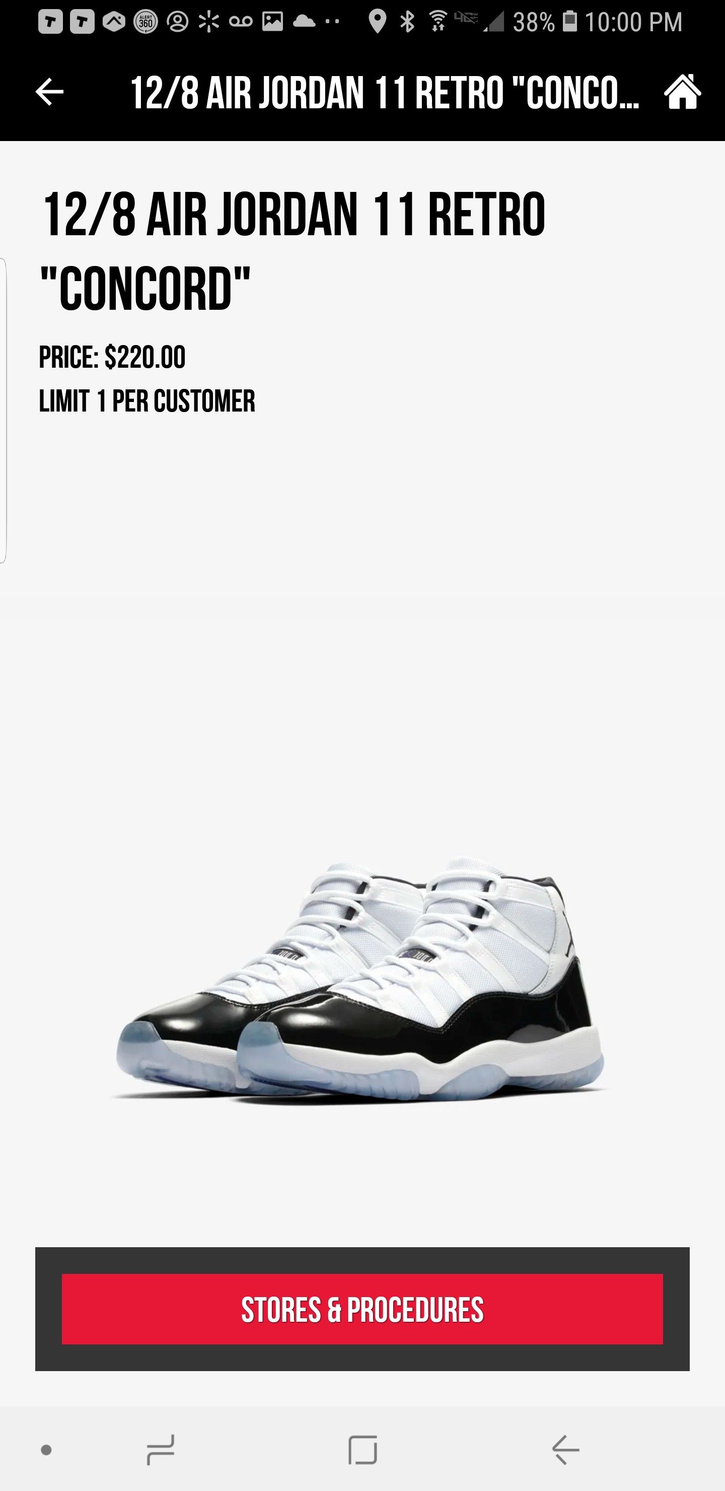 Gulfgate Footaction Mens Jordan Concord Size 9