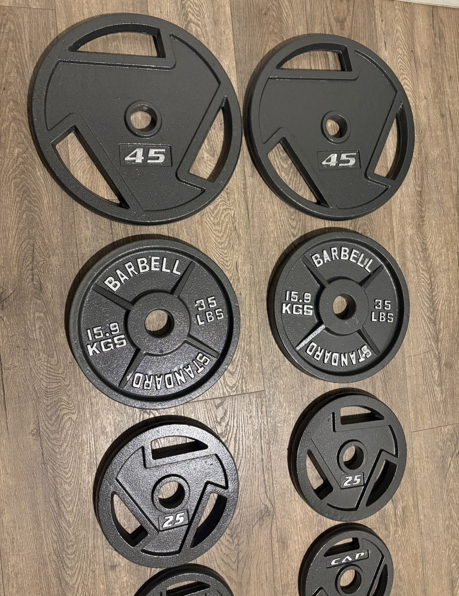 BRAND NEW Full Set Of Cast Iron Weight Plates  from 5s to 45s [Total: 245 lbs] 