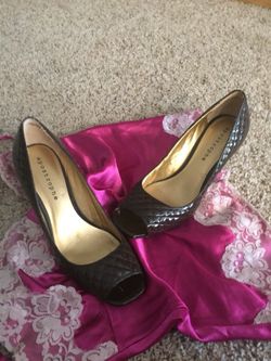 Brown Patten Leather Heels