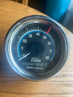 SUN SUPER TACH II 8000 8K RPM CHROME 3" GLASS HOT ROD CLASSIC MUSCLE CAR $125