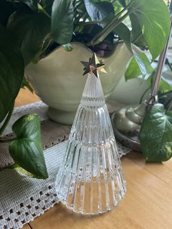 Mid Century Modern Vintage Christmas Tree, Brass, Glass