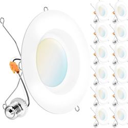Sunco 12 Pack 6 Inch LED Can Lights, Retrofit Recessed Lighting