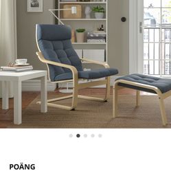IKEA Poang Chair And Ottoman.