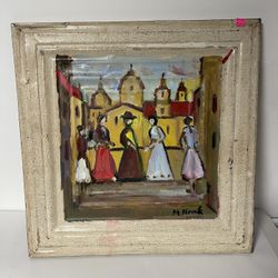 Handmade Abstract Hand Painted Tin Panel