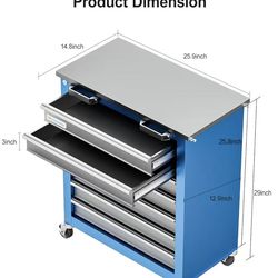 😀 LARBANKE Tool Chest,7-Drawer Rolling Toolbox Chest,Rolling Tool Chest on Wheels with Keyed Locking System,and 4 Foot Pad,Tool Chet can be Combined