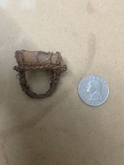 Handmade Copper Pendant/Potential Ring (Unidentified/Unspecified Precious Gem/Mineral and Copper Wiring)