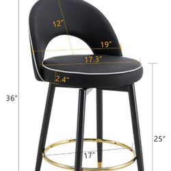 2 X BLACK SWIVEL BAR STOOLS or Pick Up In NORTH BERGEN, NJ