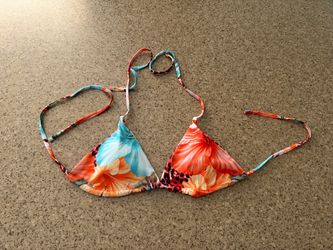 Floral Triangle Bikini Top