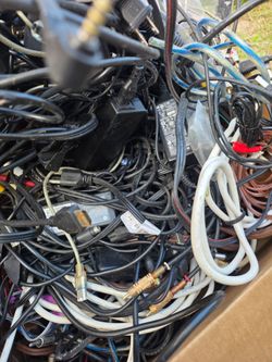 Large Lot of Mixed Cables and Chargers