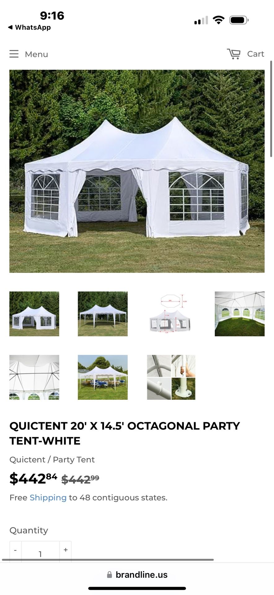 QUICTENT 20' X 14.5' OCTAGONAL PARTY TENT-WHITE