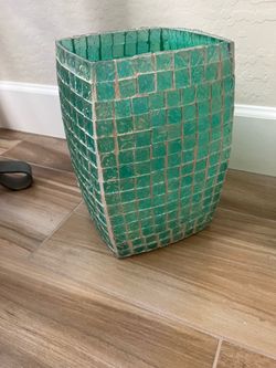 Glass trash can and tissue box