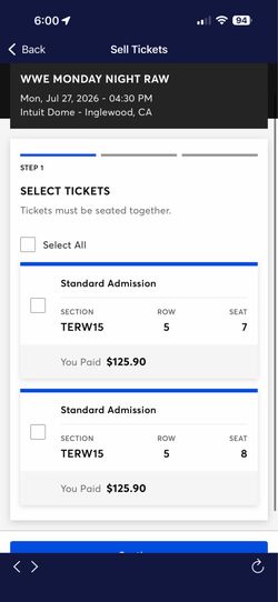 Tickets for Monday night raw!!