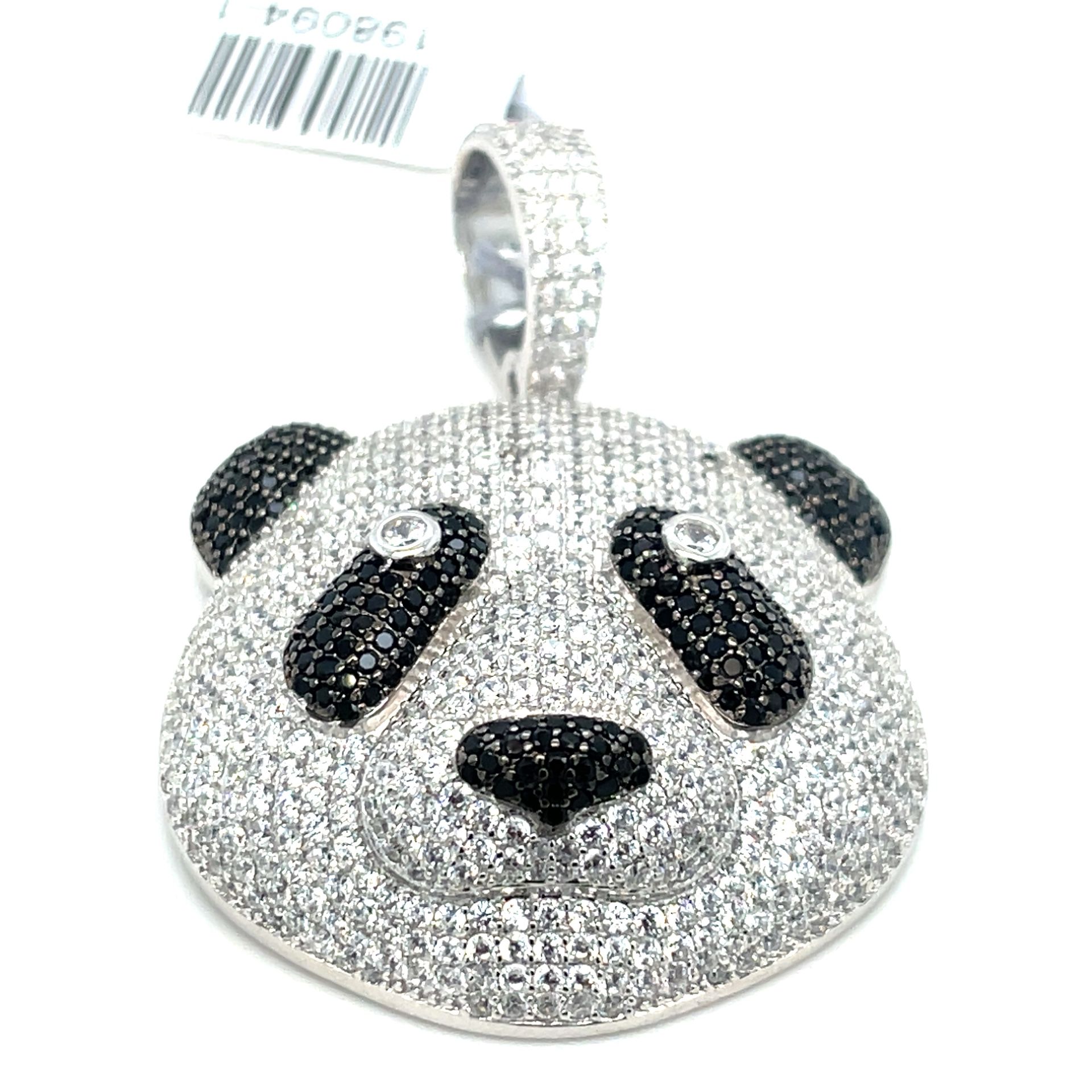 925 Sterling Silver CZ Panda Pendant 12.00g 198094