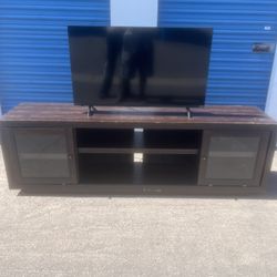 Brown Silk Entertainment Stand 