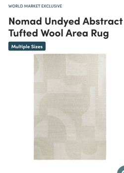 World Market Nomad Undyed Abstract Tufted Wool Area Rug 6x9 ft